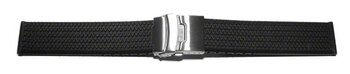 Correa reloj - Silicona - Textura - Deployante - negro 18mm