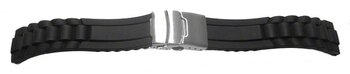 Correa reloj - Silicona - Diseño - Deployante - negro 18mm