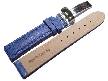 Correa para reloj - tiburn - Deployante II - de color azul clar 18mm Acero
