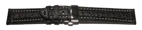 Correa reloj - tiburn - de color negro 22mm Acero