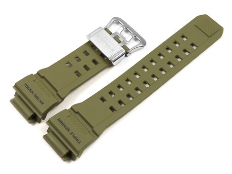 Correa para reloj Casio para GW-9400, GW-9400-3 resina, verde militar