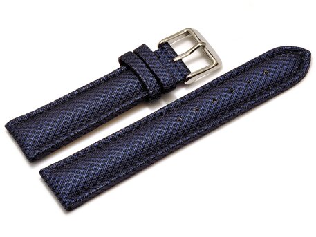 Correa para reloj - acolchada - material HighTech - aspecto textil - azul 20mm Acero