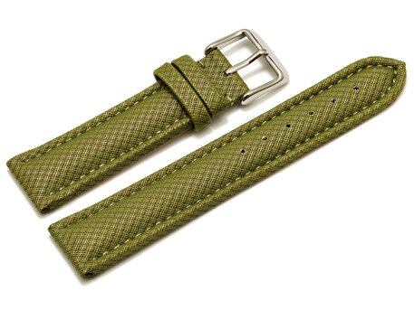 Correa para reloj - aclochada - material High Tech - aspecto textil - verde 20mm Acero