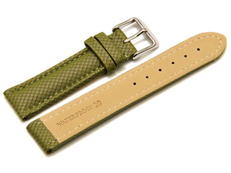 Correa para reloj - aclochada - material High Tech - aspecto textil - verde 20mm Acero