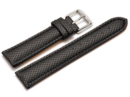 Correa para reloj - acolchada - material HighTech - aspecto textil - gris oscuro 22mm Acero