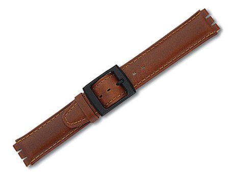 Correa reloj de piel de ternera-para Swatch-17 mm-marrón