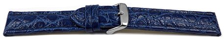 Correa reloj de piel de becerro - African - de color azul 18mm Acero