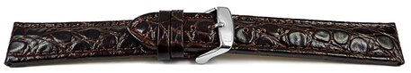Correa reloj de piel de becerro - African - de color marrn 24mm Dorado