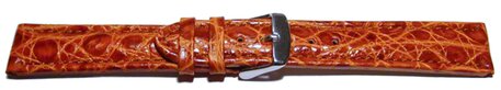 Correa reloj de piel de becerro-African-de color marrn claro 24mm Acero