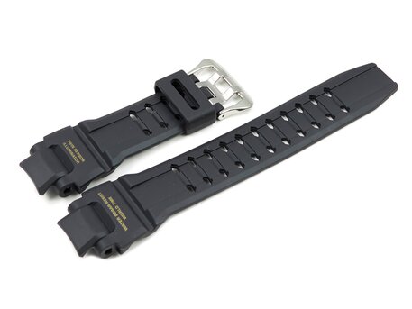 Correa para reloj Casio de resina negra inscripciones doradas para GA-1100-9, GA-1100