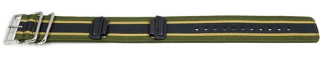 Correa para reloj Casio fibra textil de color verde militar/negro para GA-100MC-3