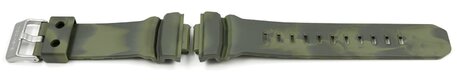Correa para reloj Casio de resina de color verde camuflaje para GA-100MM-3