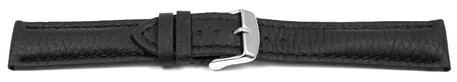 Uhrenarmband Hirschleder schwarz stark gepolstert sehr weich 18mm Stahl