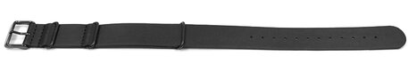 Correa de reloj de cuero genuino negro Nato Piezas de metal negro 18mm 20mm 22mm 24mm