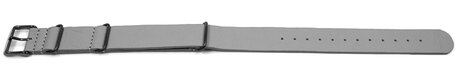 Correa de reloj de cuero gris Nato Negro Piezas de metal 18mm 20mm 22mm 24mm