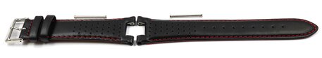 Correa Casio cuero negro perforado con pespunte rojo para EFS-S520CBL-1 EFS-S520CBL
