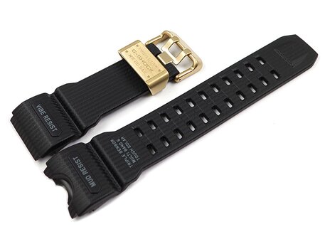 Correa para reloj Casio negra con cierre dorado para GWG-1000GB, GWG-1000GB-1A de resina