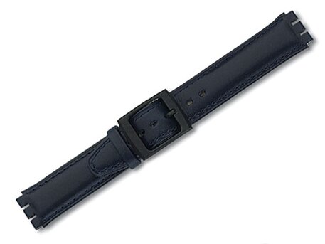 Correa reloj de piel de ternera - para Swatch - 17 mm -azul