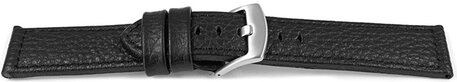 Schnellwechsel Uhrenarmband schwarzes weiches genarbtes Leder 20mm 22mm 24mm 26mm