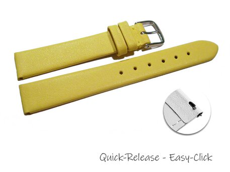 Correa reloj-Cuero autntico-Modelo Business-amarillo- 12-22 mm