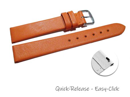 Correa reloj-Cuero auténtico-Modelo Business-naranja- 8-22 mm