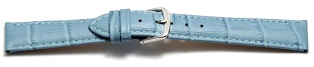 Schnellwechsel Uhrenarmband - echt Leder - Kroko Prgung - hellblau - 12-22 mm