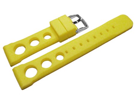 Correa de reloj de silicona - extra fuerte - perforada - amarilla