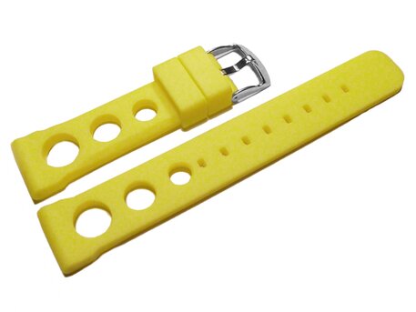 Correa de reloj de silicona - extra fuerte - perforada - amarilla