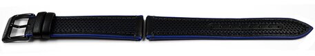 Correa de repuesto Festina negra con borde azul F20359/3 F20359 cuero con dibujo de agujeros