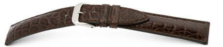 Correa de reloj - aligátor auténtico - art manuel - marrón oscuro