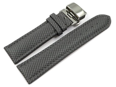 Correa reloj con cierre plegable de alta tecnologa Material textil ptico gris claro 18mm 20mm 22mm 24mm