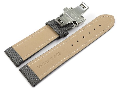 Correa reloj con cierre plegable de alta tecnologa Material textil ptico gris claro 18mm 20mm 22mm 24mm