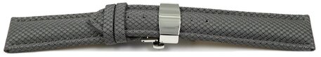 Correa reloj con cierre plegable de alta tecnologa Material textil ptico gris claro 18mm Acero