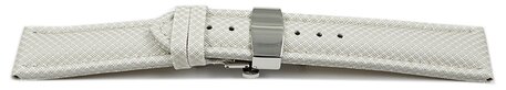 Correa reloj con cierre plegable de alta tecnologa Material textil ptico blanco 18mm Acero