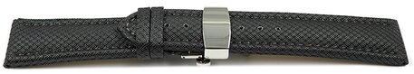 Correa reloj con cierre plegable de alta tecnología Material textil Óptico gris oscuro 18mm 20mm 22mm 24mm