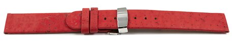 Veganes Schnellwechsel Uhrenarmband Kippfaltschliee aus Kork rot 12mm 14mm 16mm 18mm 20mm 22mm