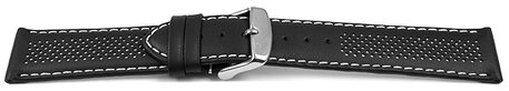 Uhrenarmband Leder gelocht Two-Colors schwarz-wei 18mm 20mm 22mm