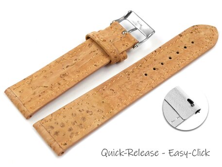 Veganes Schnellwechsel Uhrenband leicht gepolstert Kork Natur 14mm 16mm 18mm 20mm 22mm