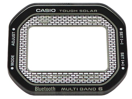 Cristal mineral de repuesto Casio para GMW-B5000-1 cristal de reloj con borde negro