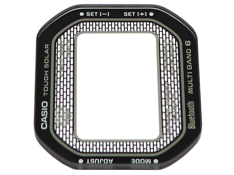 Cristal mineral de repuesto Casio para GMW-B5000-1 cristal de reloj con borde negro