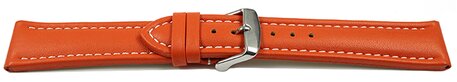 Correa reloj - Piel de ternera - lisa - Hebilla - naranja 18mm Acero