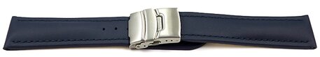Faltschliee Uhrenband Leder Glatt dunkelblau 18mm 20mm 22mm 24mm 26mm