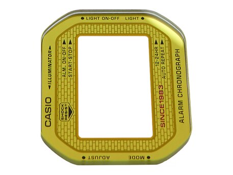 Cristal de repuesto Casio G-Shock DW-5035E-7 con borde dorado