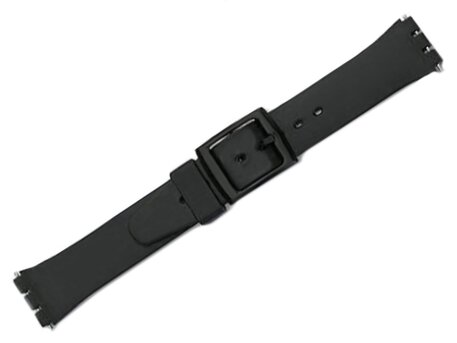 Pulsera de reloj - plástico - para Swatch - negra - 12mm