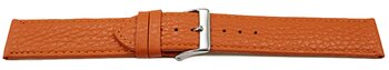 XL Uhrenarmband weiches Leder genarbt orange 12mm 14mm...