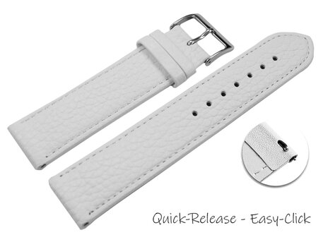 XL Schnellwechsel Uhrenarmband weiches Leder genarbt wei 12mm 14mm 16mm 18mm 20mm 22mm