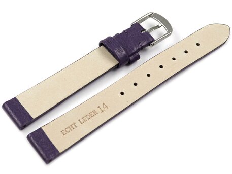 Correa de reloj de cuero Business púrpura 8-22 mm