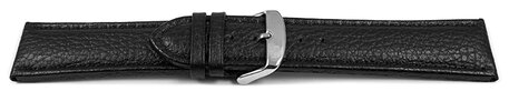 Correa de reloj - cuero genuino - granulado - negro - 26mm 28mm