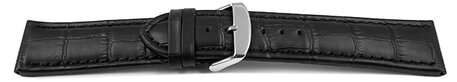 Correa de reloj - cuero genuino - cocodrilo - negro - 26mm 28mm
