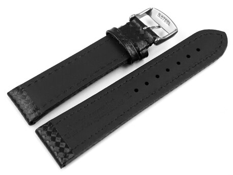 Correa de reloj - Piel - Grabado en carbono - TiT negro